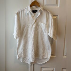 Vintage Polo Ralph Lauren linen blend short-sleeve popover shirt. Size M